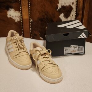 Adidas Tan Sneakers with White Stripes